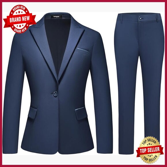 Jackets & Blazers - Women's Business Suit Set Blazer Pants Office Professional Attire